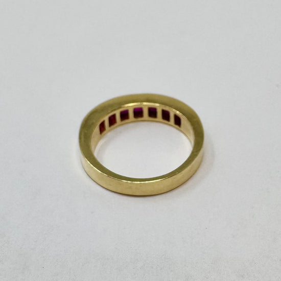 Art Jacobi 18K Gold Guard Ring with 7 Channel Set Rubies