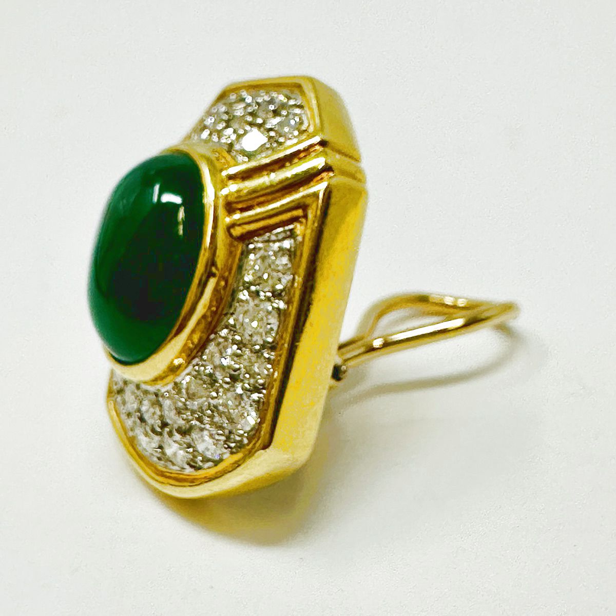 Montreaux 18K Gold and Platinum Clip-on Earrings with Emeralds & Diamonds