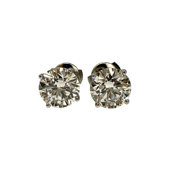 14K White Gold Lab Grown 3.17ct Diamond Stud Earrings