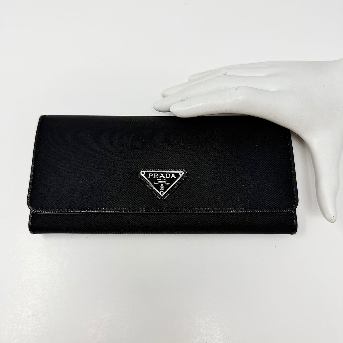 Prada Long Nylon and Leather Trimmed Wallet
