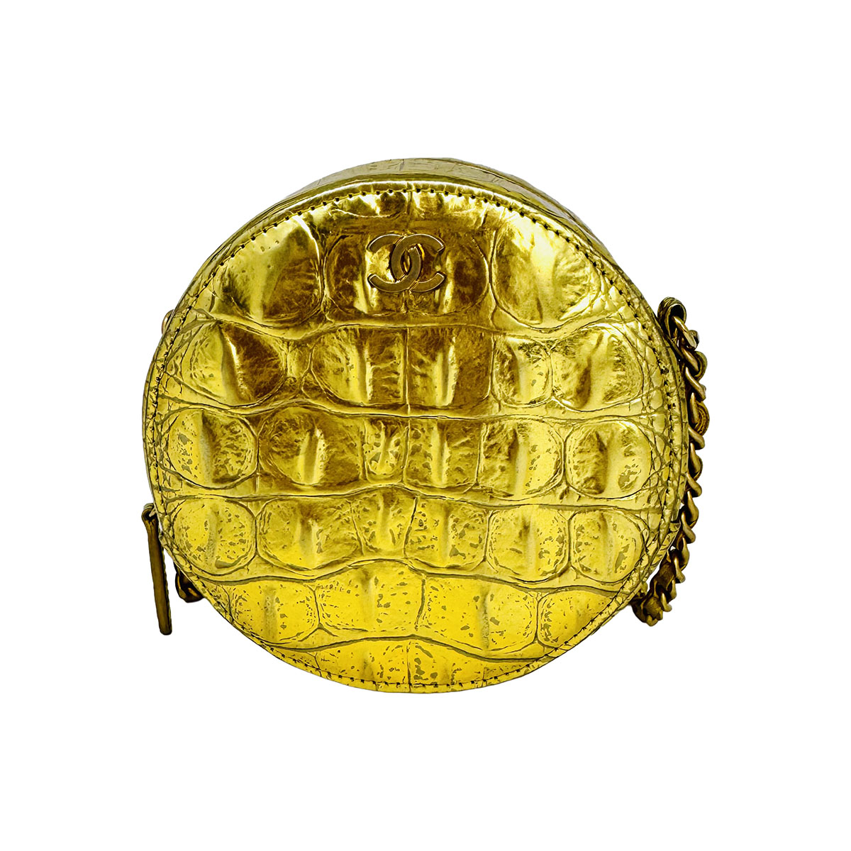Chanel Paris New York Coco Croc Round Crossbody