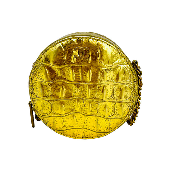 Chanel Paris New York Coco Croc Round Crossbody