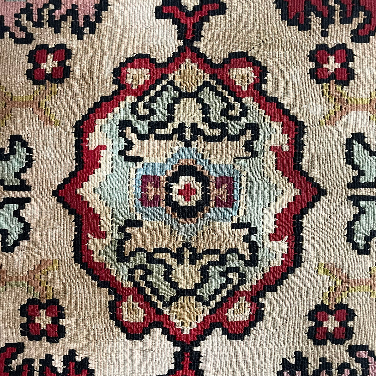 Kilim Upholstered Rectangular Ottoman