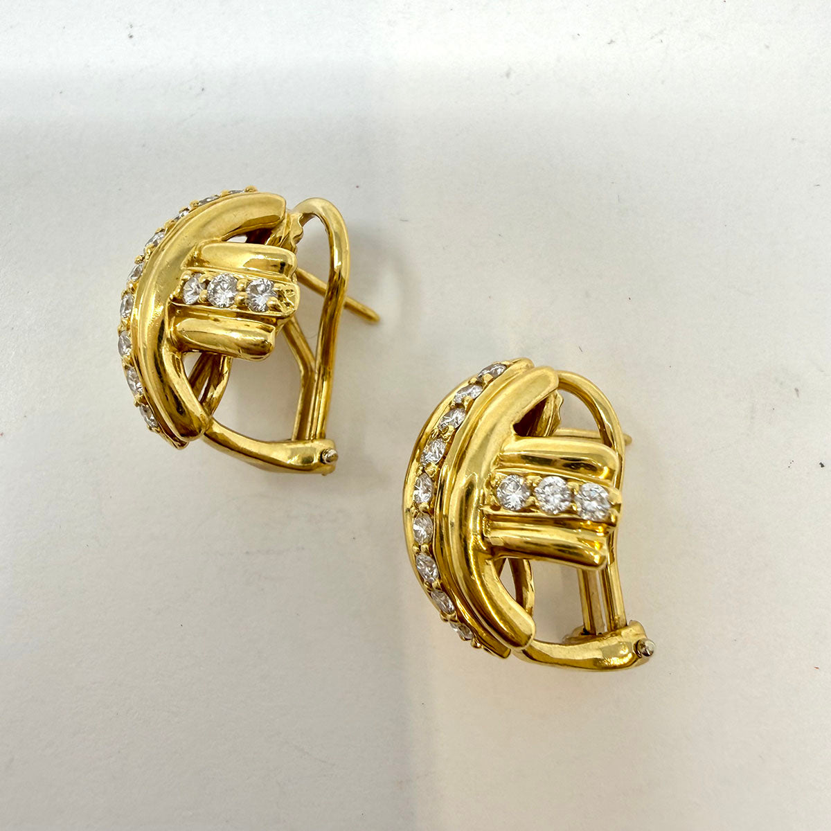 Tiffany & Co. Diamond "X" Earclips