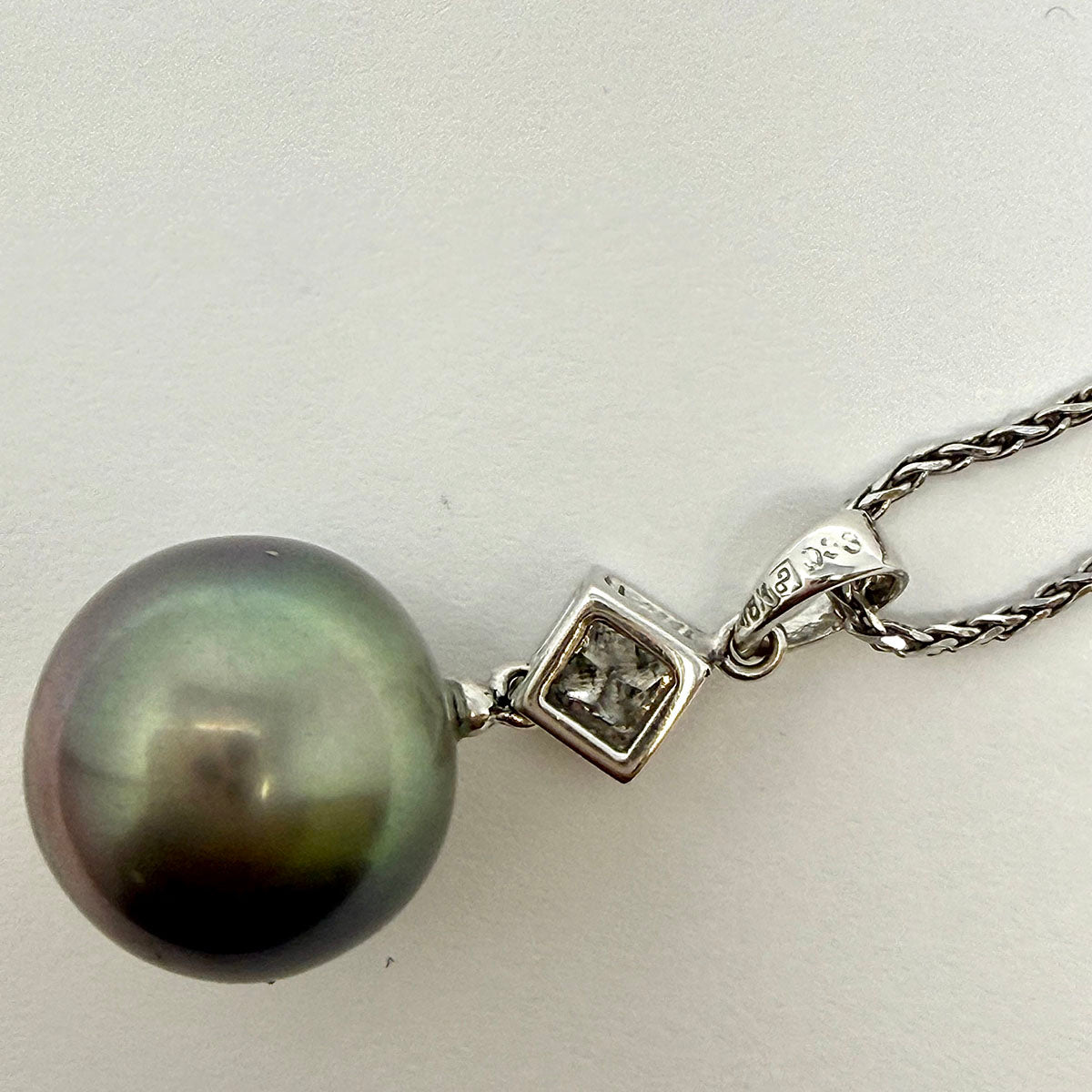 Tahitian Pearl and Diamond Pendant Necklace