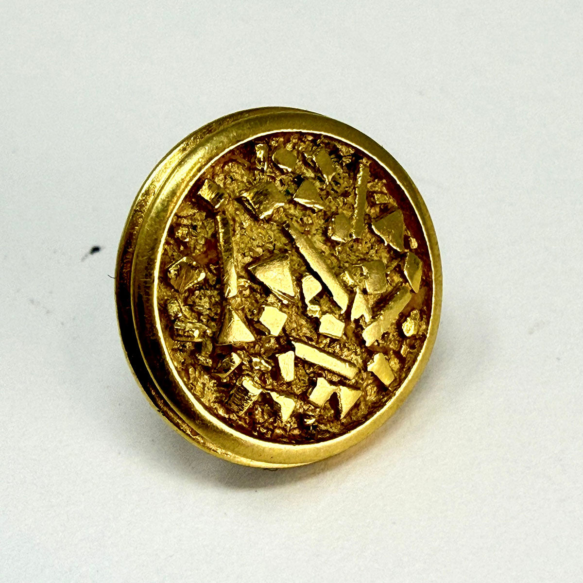 18K Textured Round Stud  Earrings