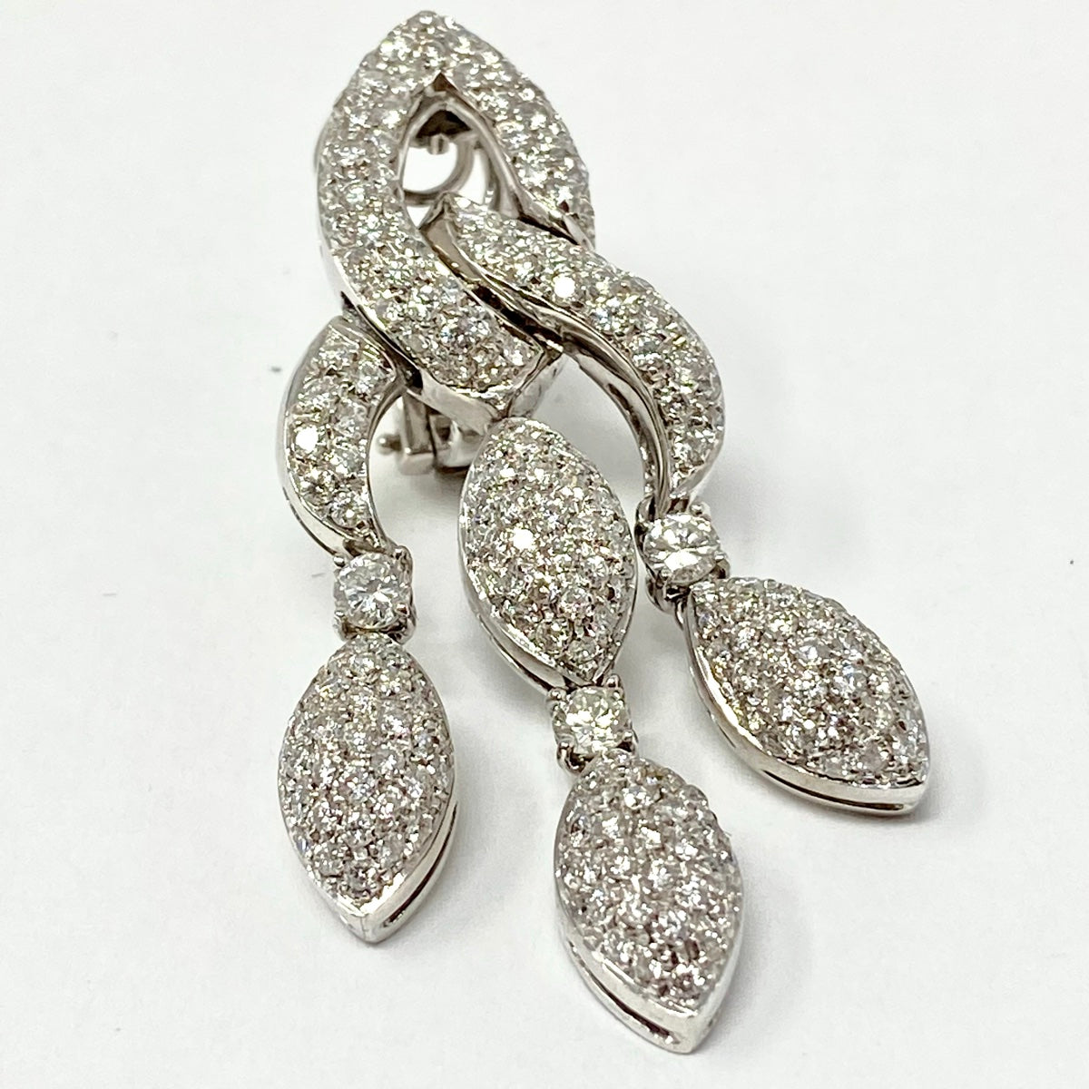 Hasbani 18K Gold Diamond Drop Earrings with Diamonds