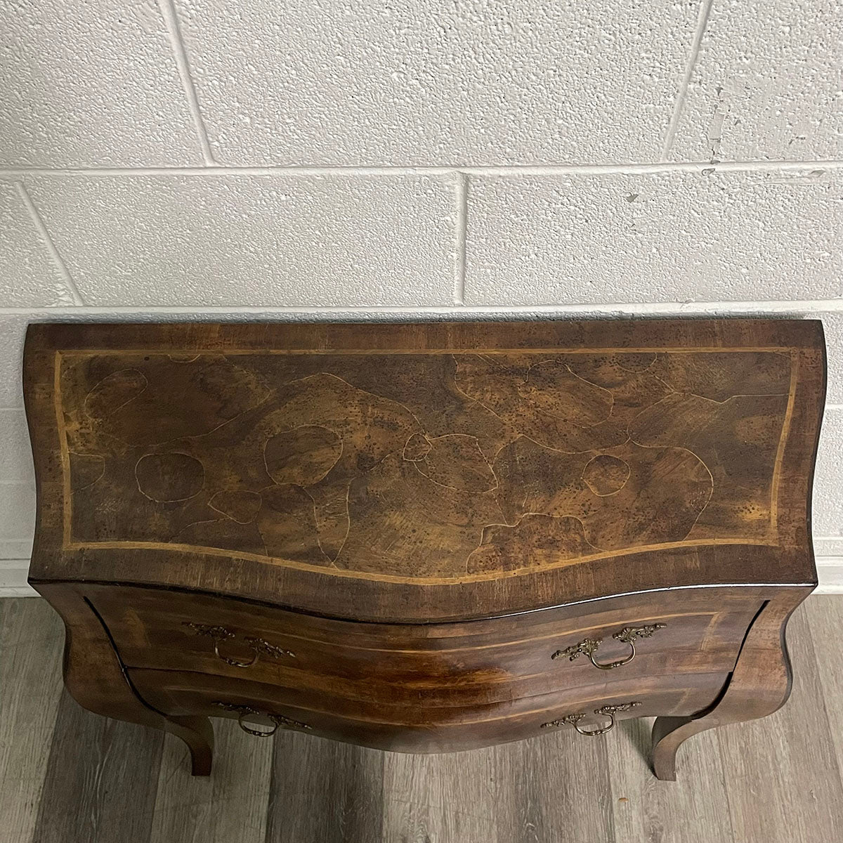Antique-Style 2-Drawer Wood Side Table