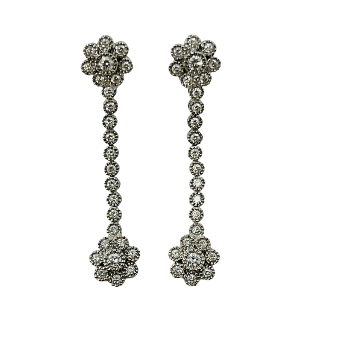Damaso Martinez 18K White Gold Diamond Drop Earrings