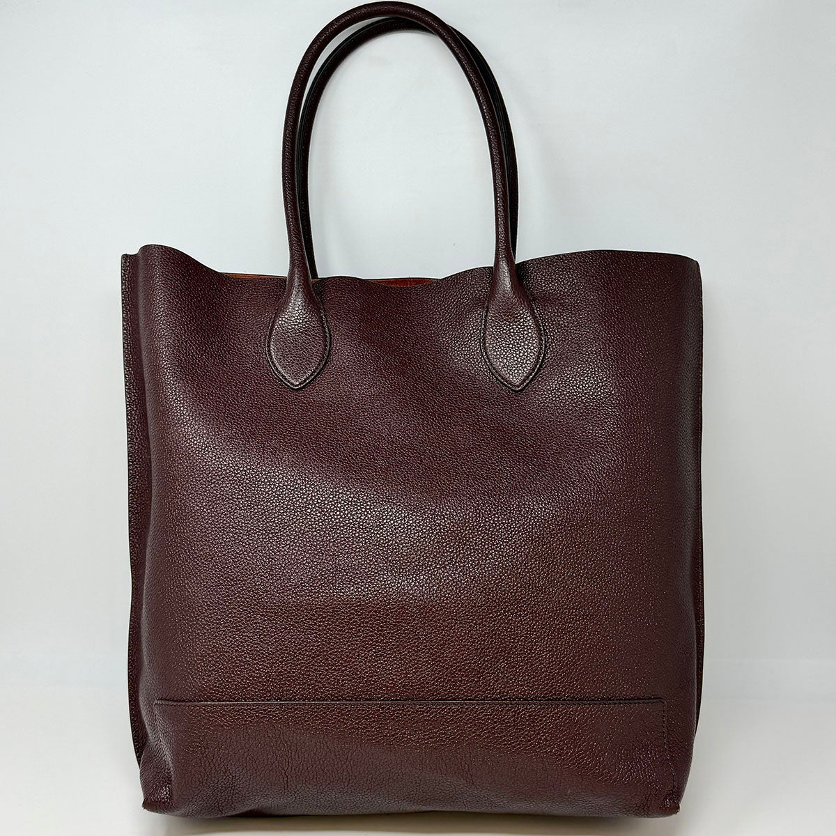 Mulberry Pebble Leather Tote with Embossed Tree Motif