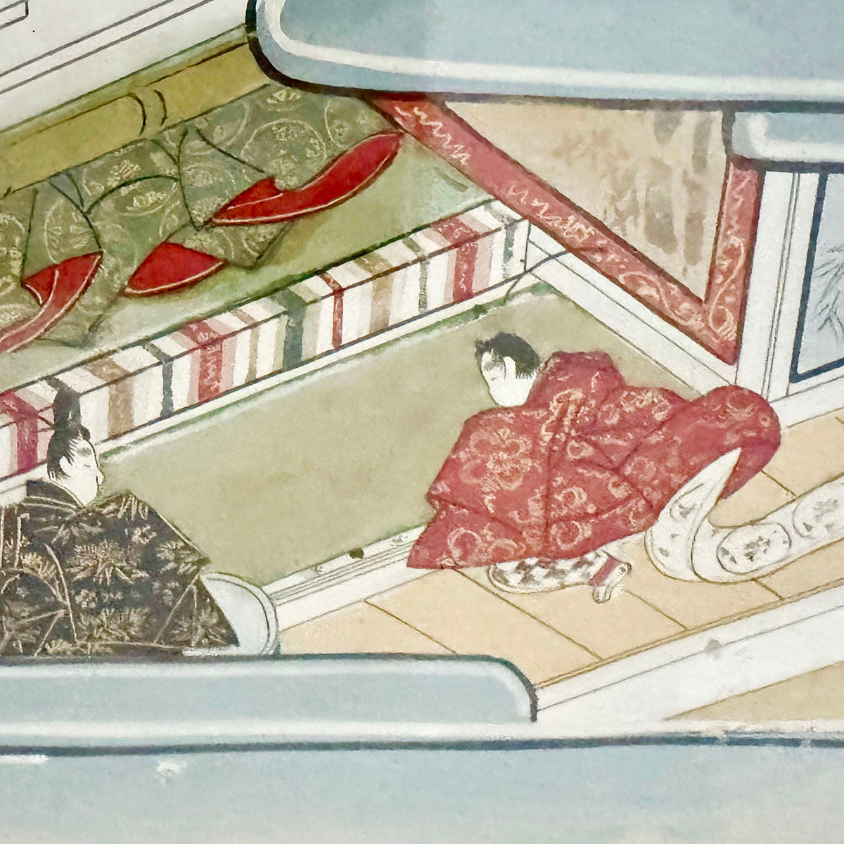 Framed Drawing Asian Antique ca 1850