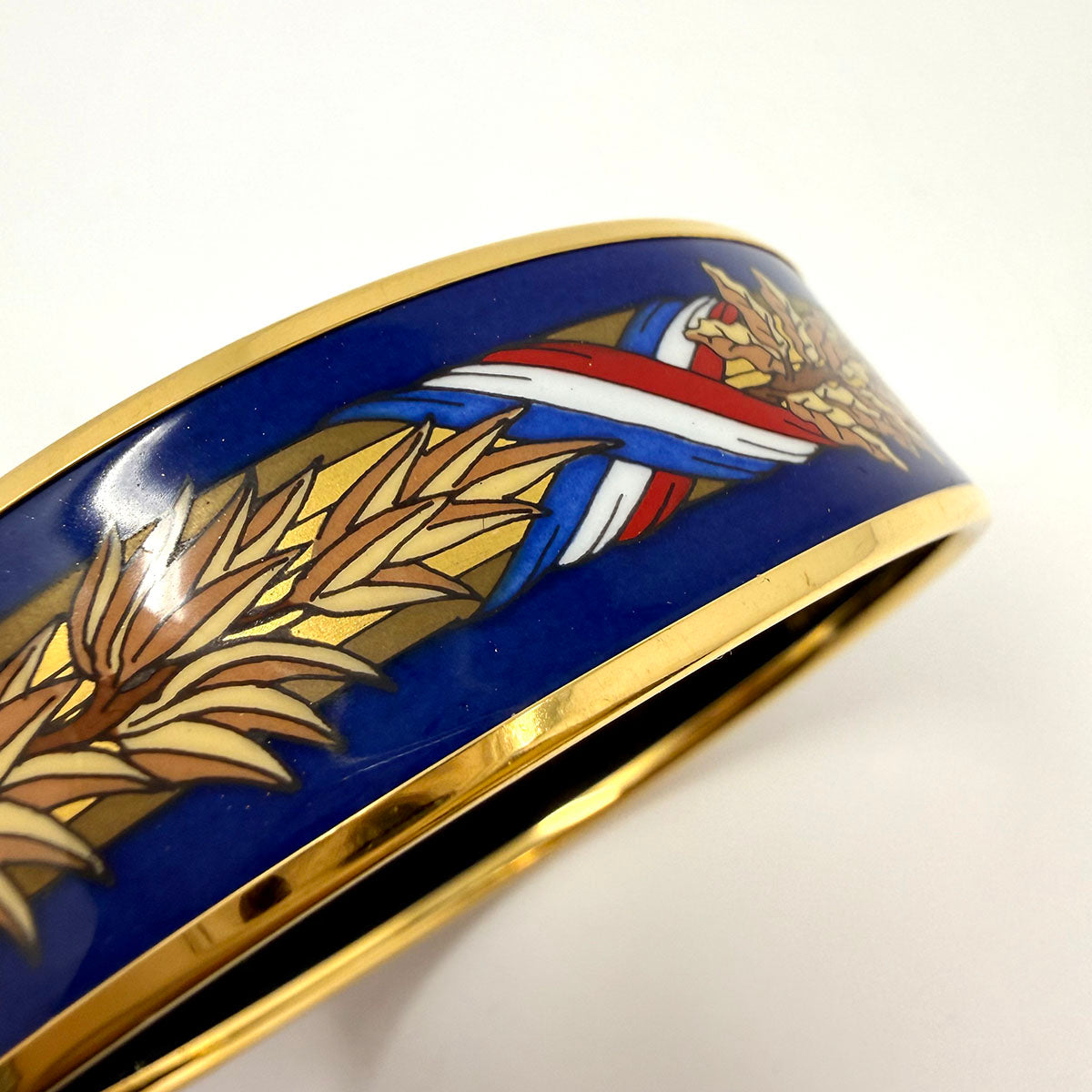 Hermes Wide Enamel Bangle Bracelet
