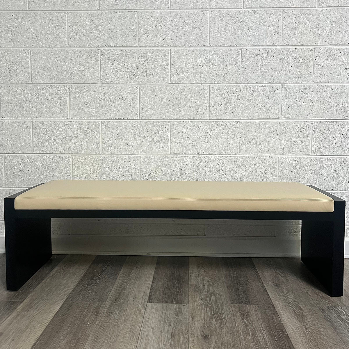 Wood And Leather Bench