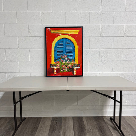 "European Shuttered Window with Flower Box" Signed and Dated '03