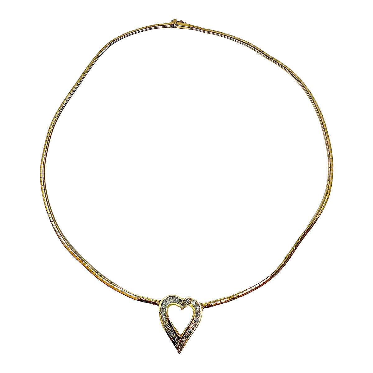 14K Gold Necklace Diamond Heart Necklace