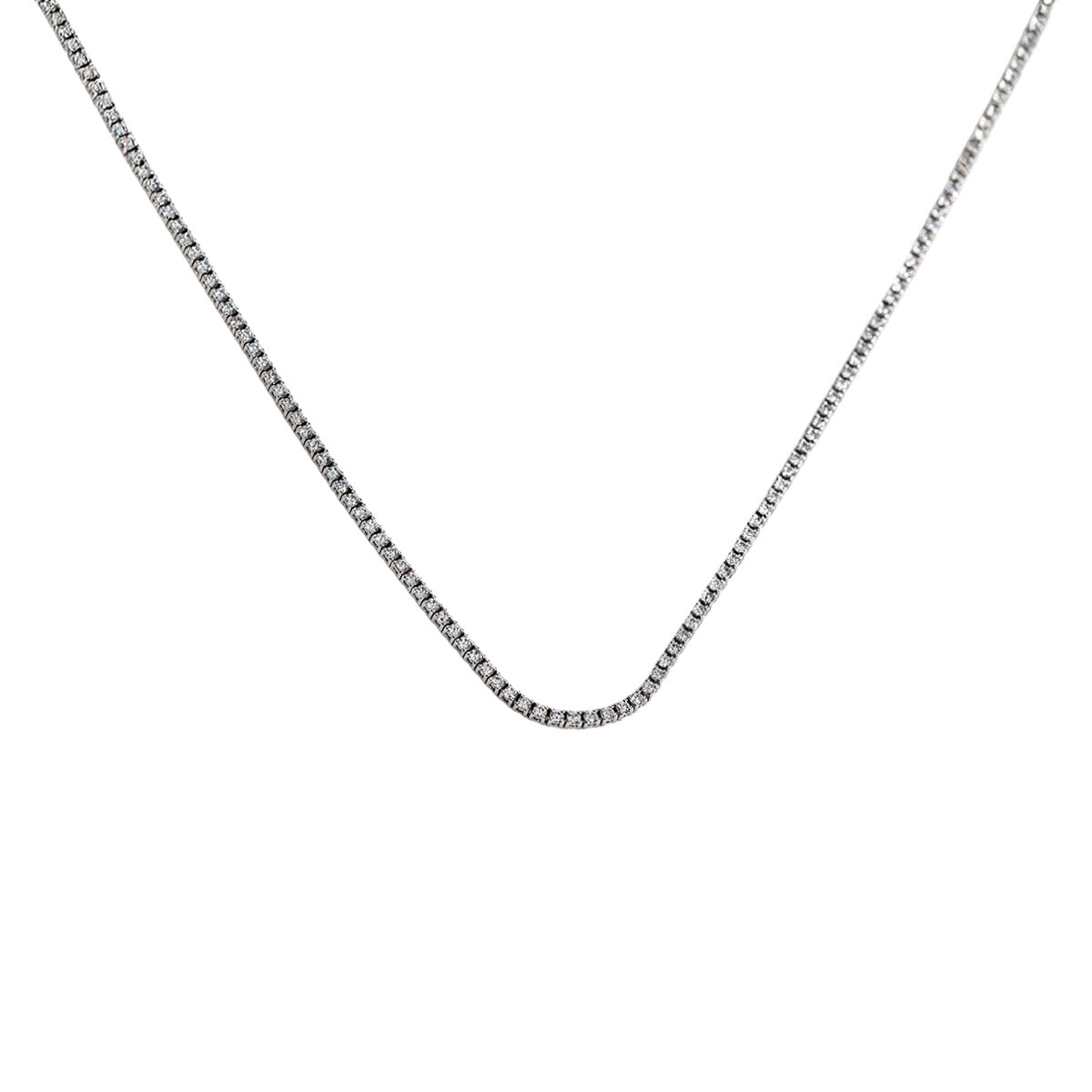 14K White Gold Diamond  Tennis Necklace