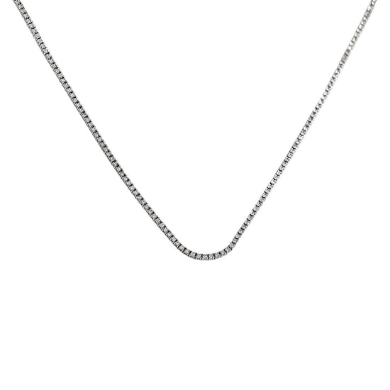 14K White Gold Diamond  Tennis Necklace