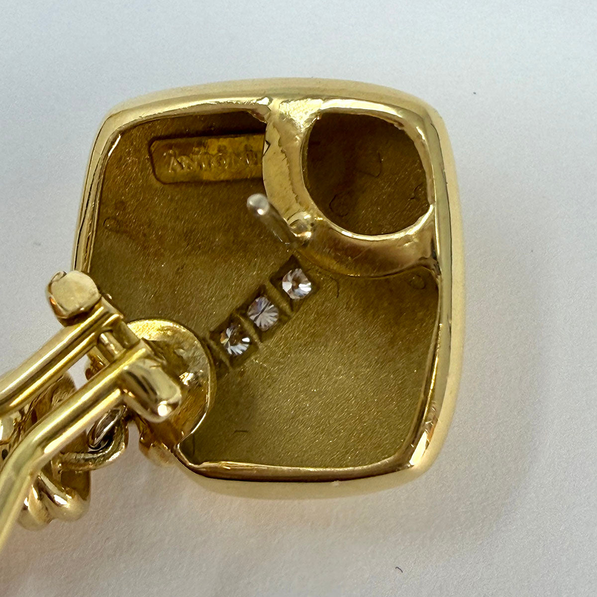 Antonini 18K Gold "Milano" Earrings with Citrine and Diamonds