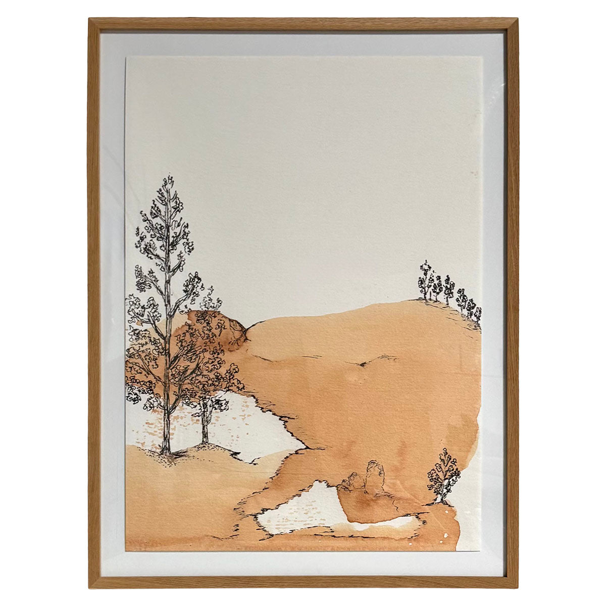Framed Landscape  Drawing Ink on Paper unsigned