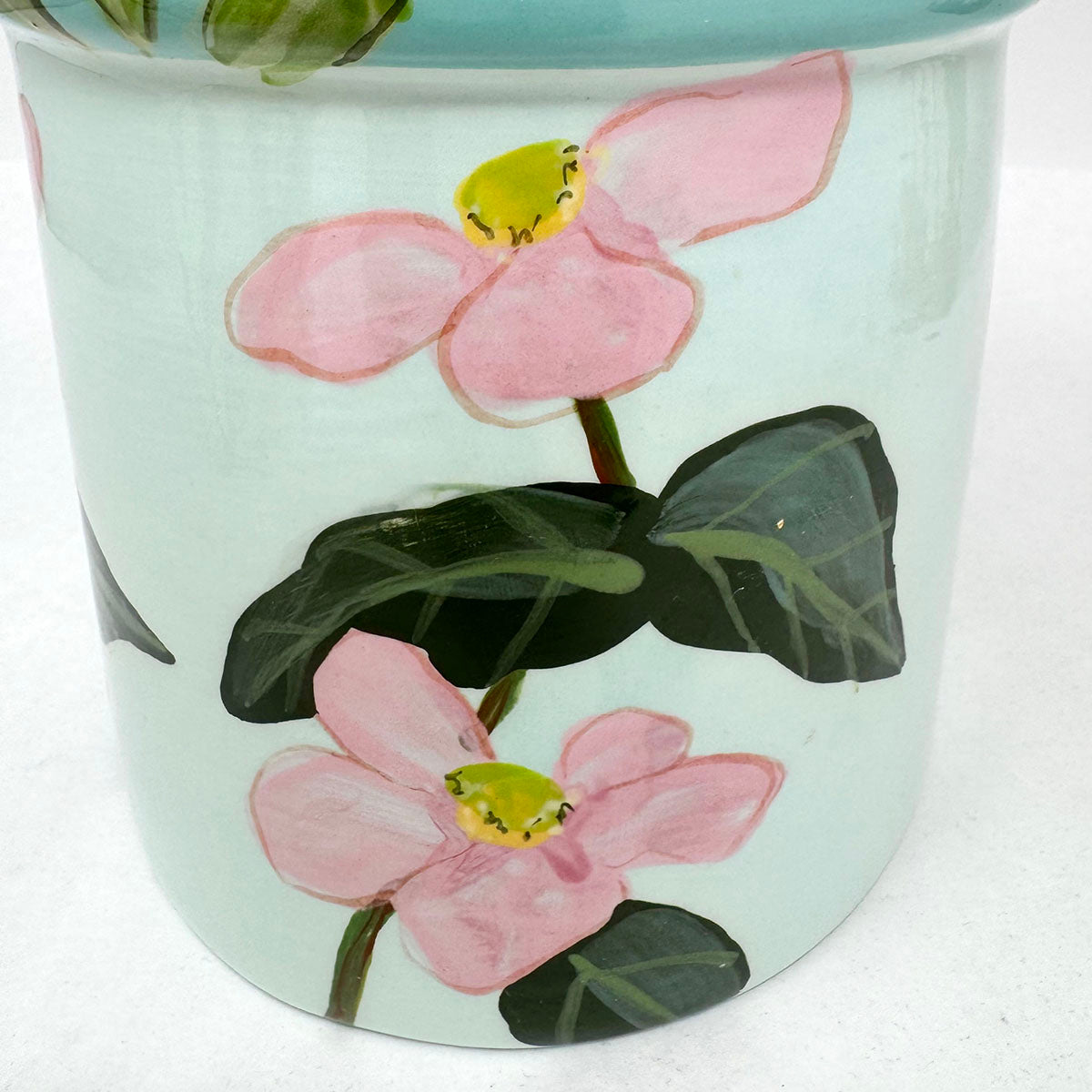 Set of 3  Ceramic Canisters w/ Flowers