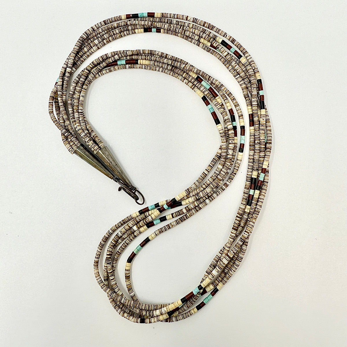 5 Strand Heishi  Necklace with Turquoise