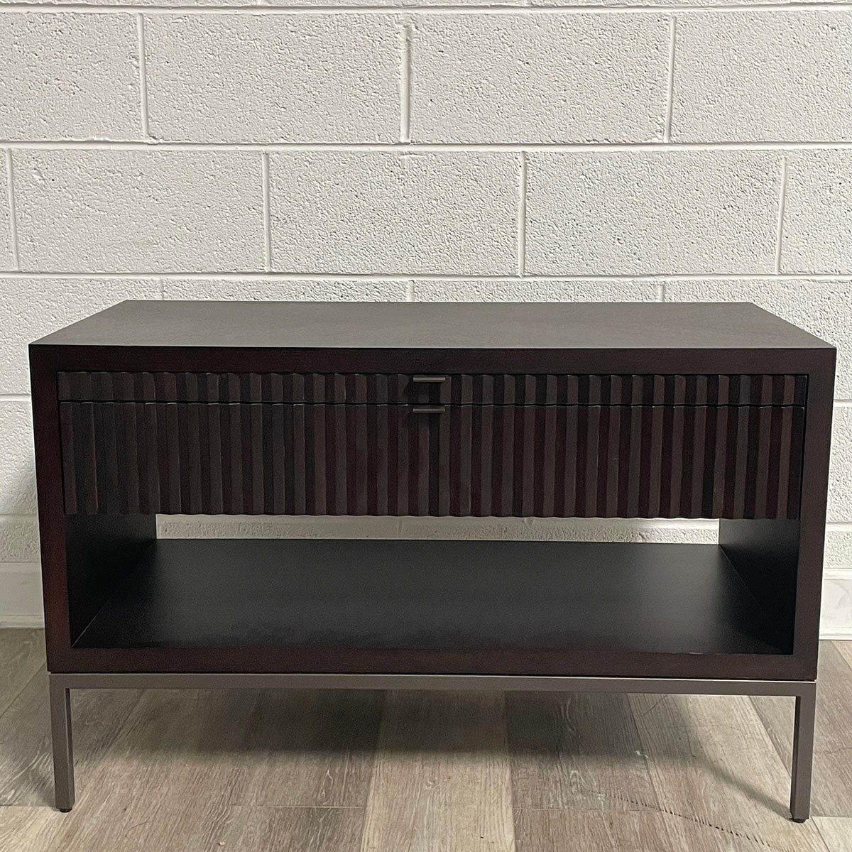 Brown Nightstand With 1 Drawer & 1 Shelf