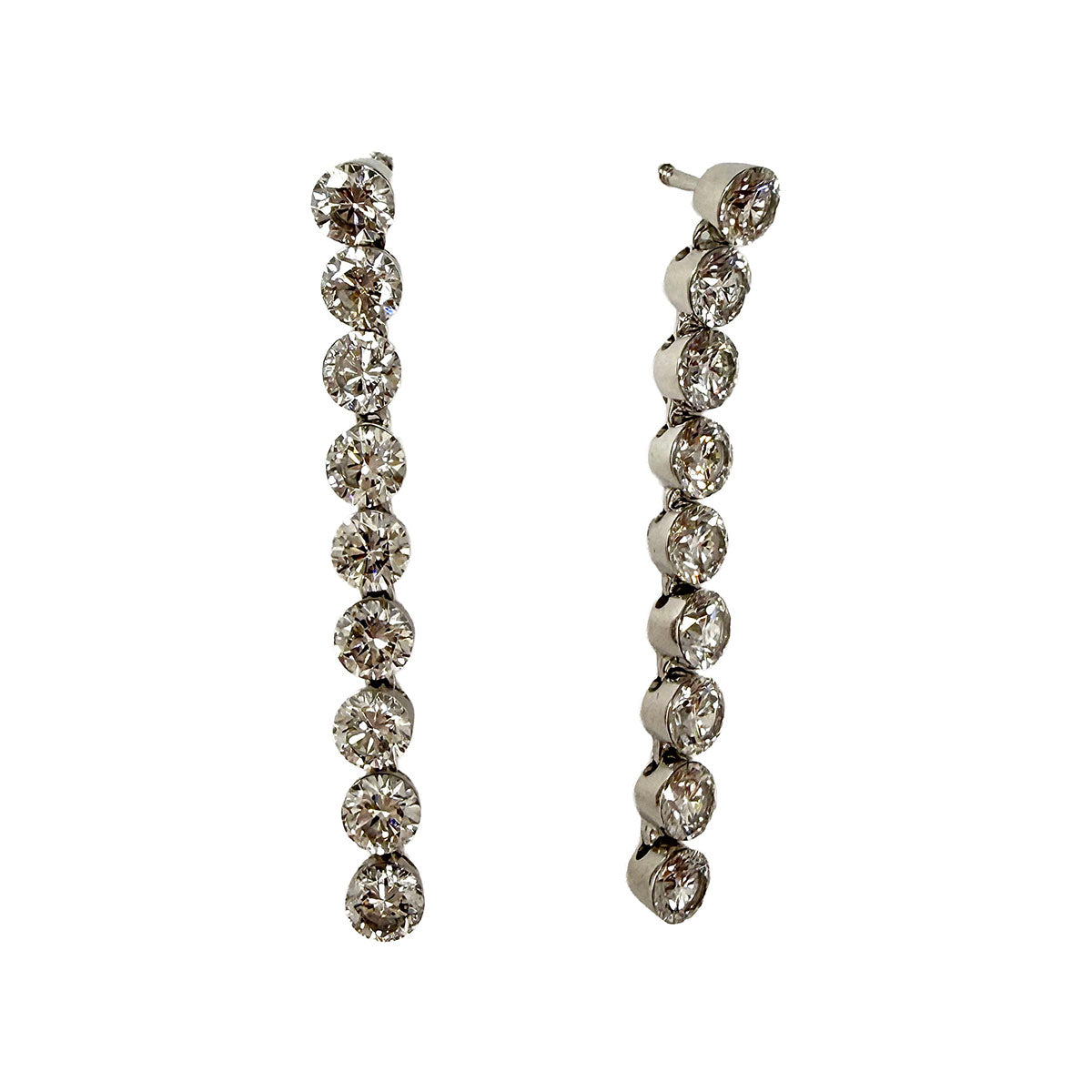 14K White Gold 9 Drop Lab Grown Diamond Earrings