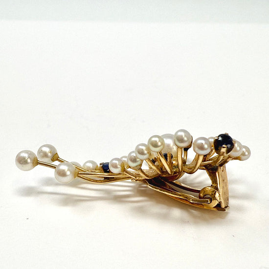 Sapphire and Pearl Earrings