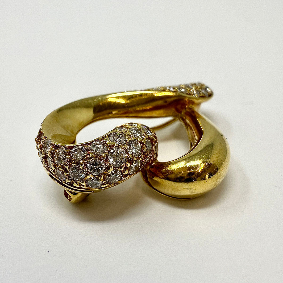 Cindy Royce 18K Gold Heart Pin with Diamonds