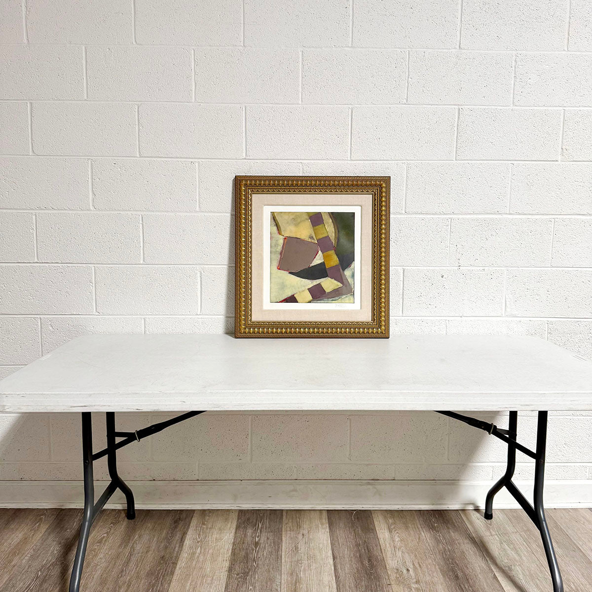 "Abtract Print with Geometric Designs I", Signed