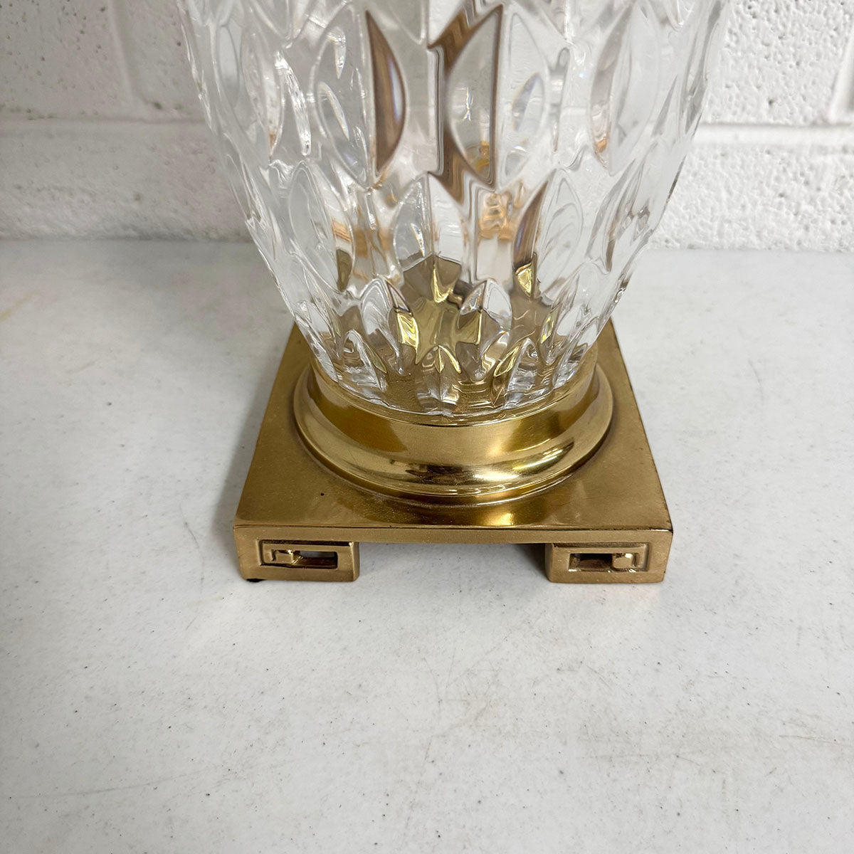 Crystal Lamp with Brass Base