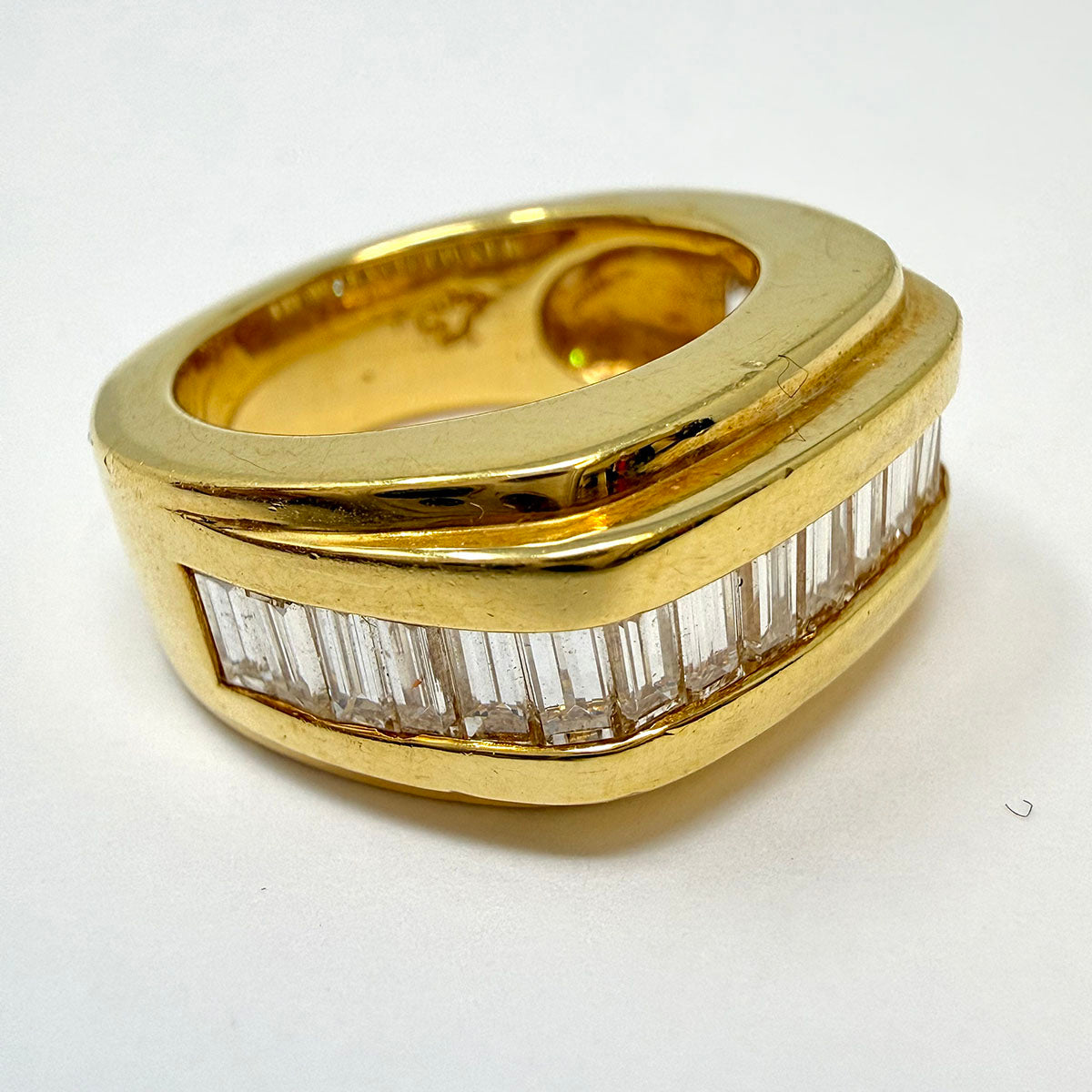 Susan Berman 18K Gold Ring with 20 Straight Baguette  Diamonds