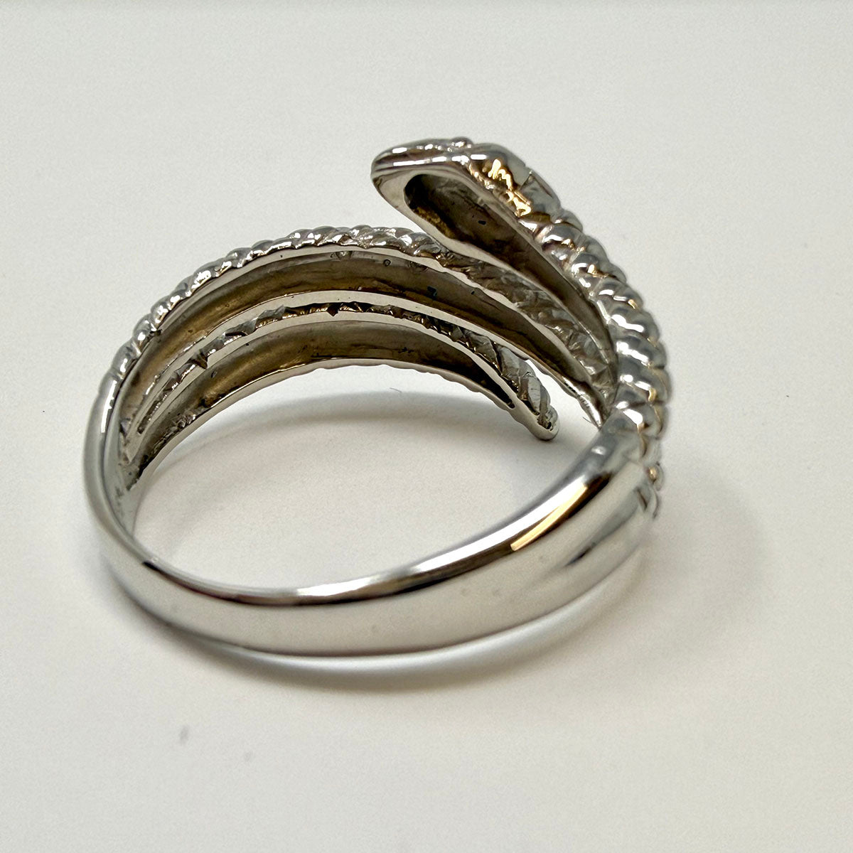 Platinum and Diamond Snake Wrap Ring