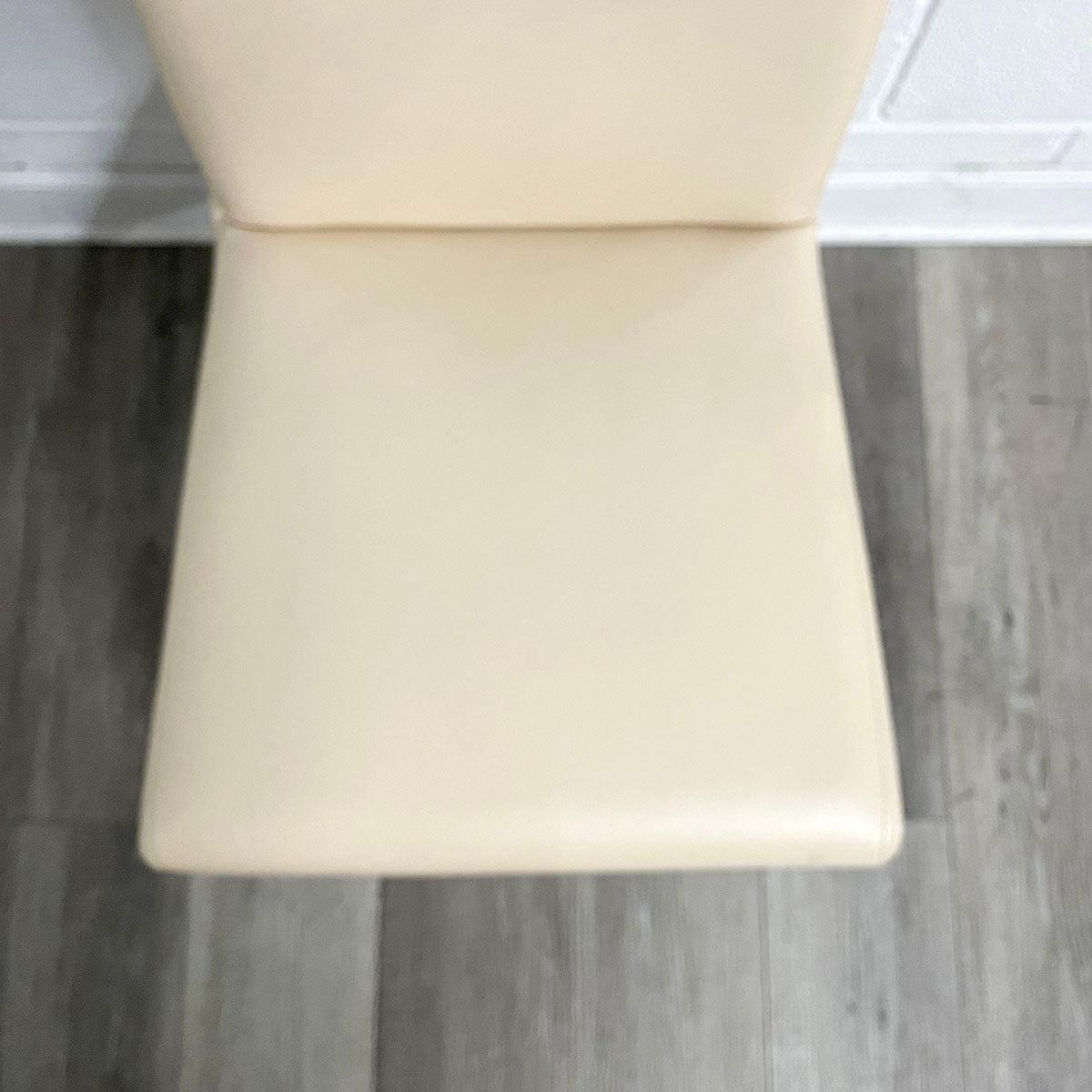 Set of 4 Crate & Barrel Cream Leather Dining Chairs