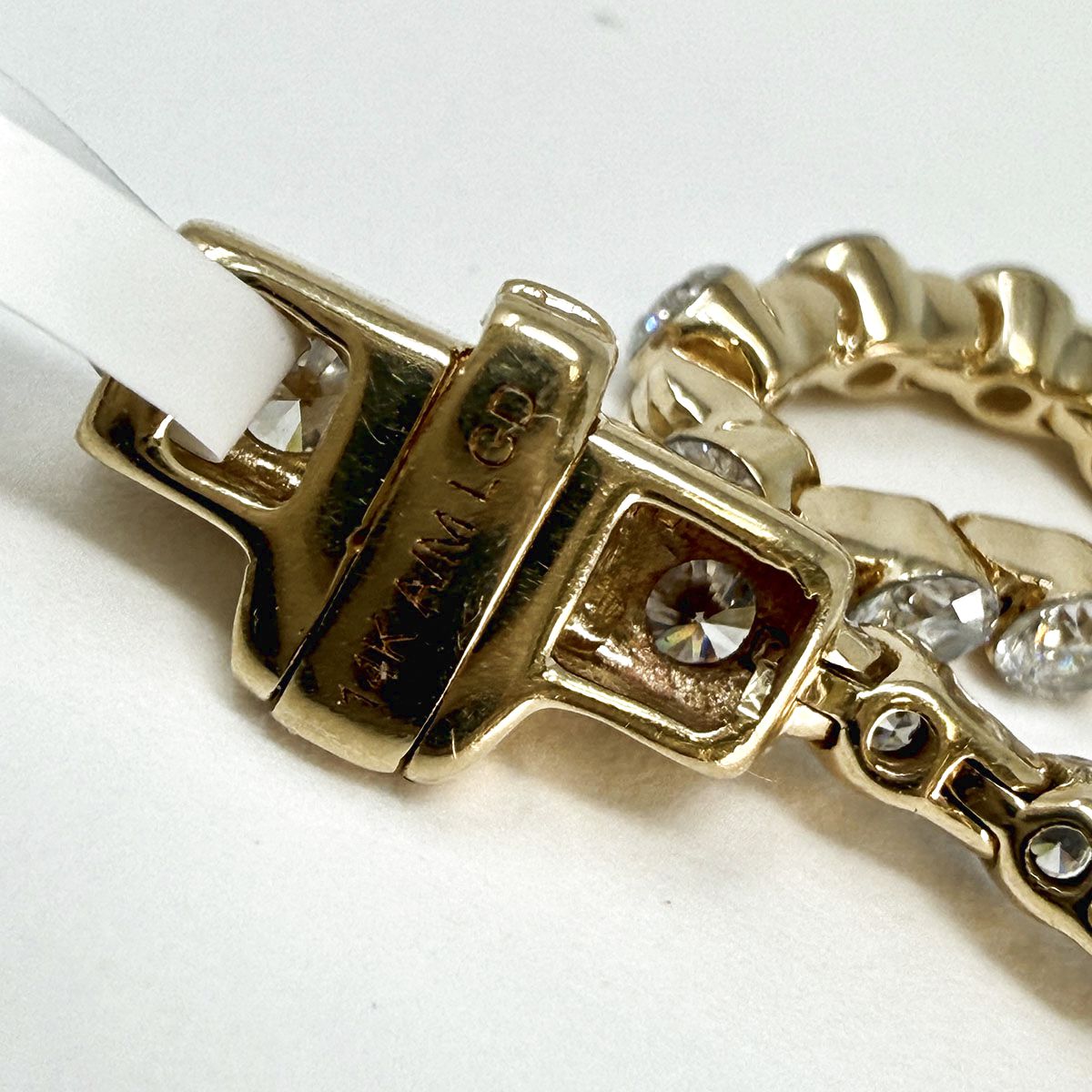 14K Gold Bracelet with Round, Marquise and  Emerald Cut Lab  Diamonds