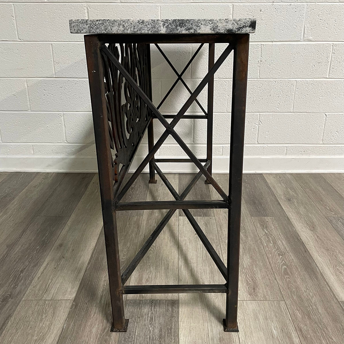 Marble Top Console Table With Iron Base