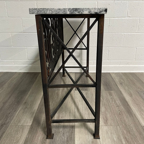 Marble Top Console Table With Iron Base