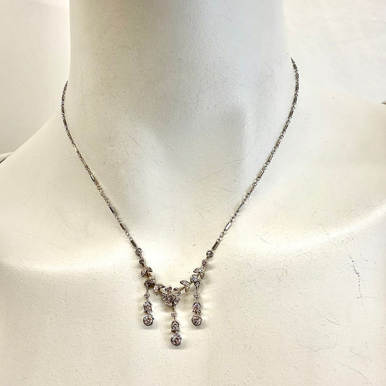 K. Goldschmidt 14K White Gold Necklace with 27 Diamonds