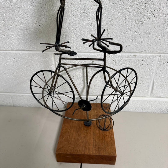 "Juggling Clown on Unicycle" Sculpture Signed and Dated '71