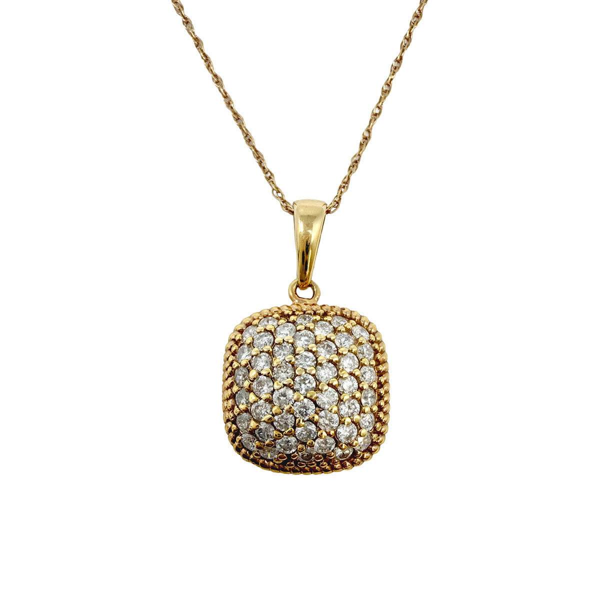 14K Rose Gold Necklace with Diamond Pendant