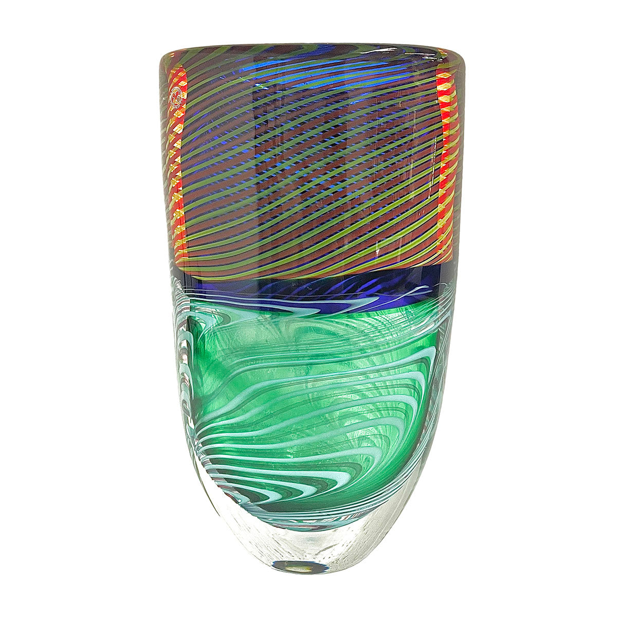 Hand Blown Murano Glass Vase Signed
