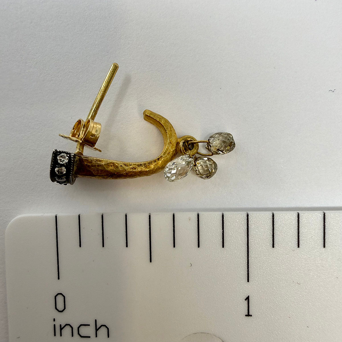 24K Matte Gold Diamond Huggie Earrings