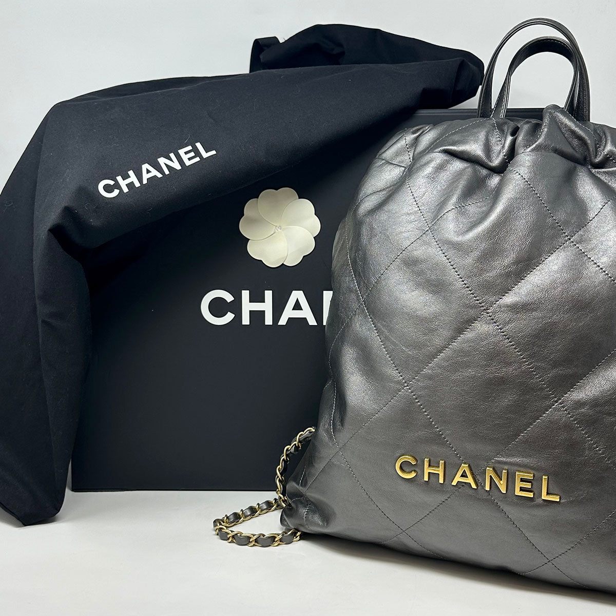 Chanel Shiny Calfskin Quilted 22 Backpack