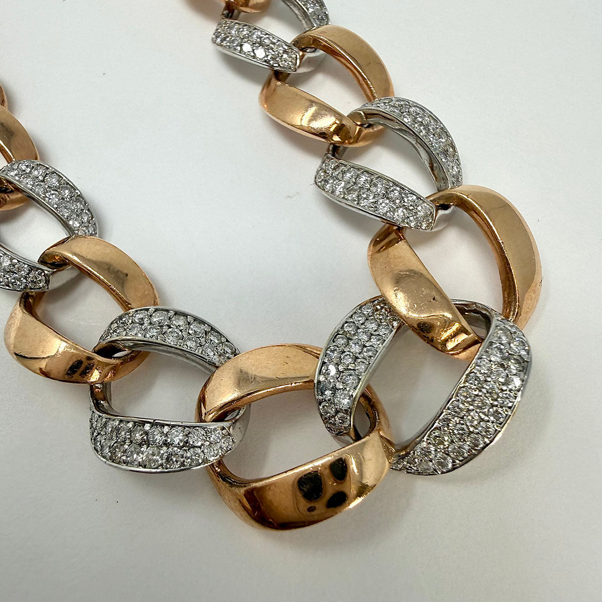 14K Rose Gold 1.49ct Diamond Link Bracelet