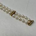 2 Row Cultured Pearl and Diamond Bracelet