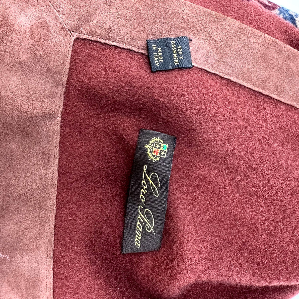 Loro Piana Printed  Shawl with Suede Trim