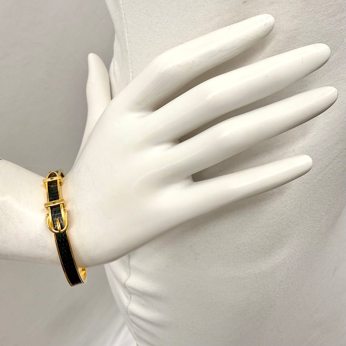 Hermes Narrow Lizard Bangle Bracelet