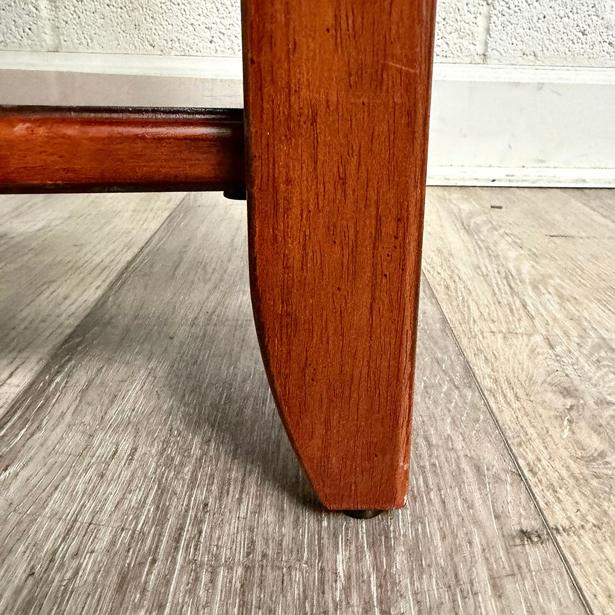 Dark Wood Tapered End Table with Lower Shelf