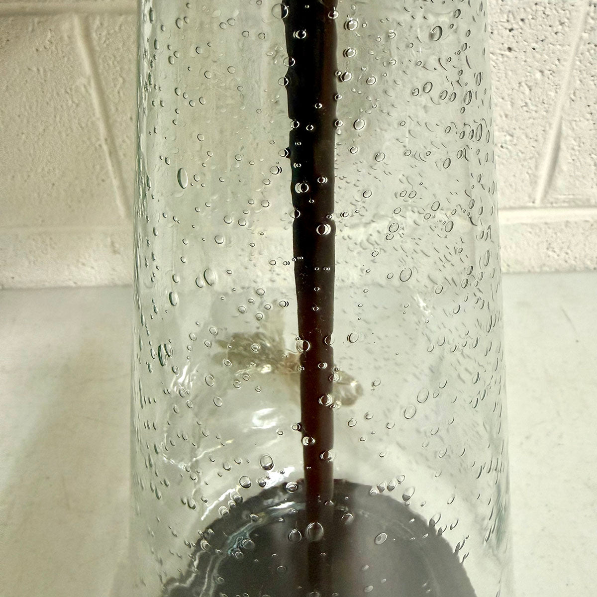Pair of Crackle/Beaded Glass Lamps