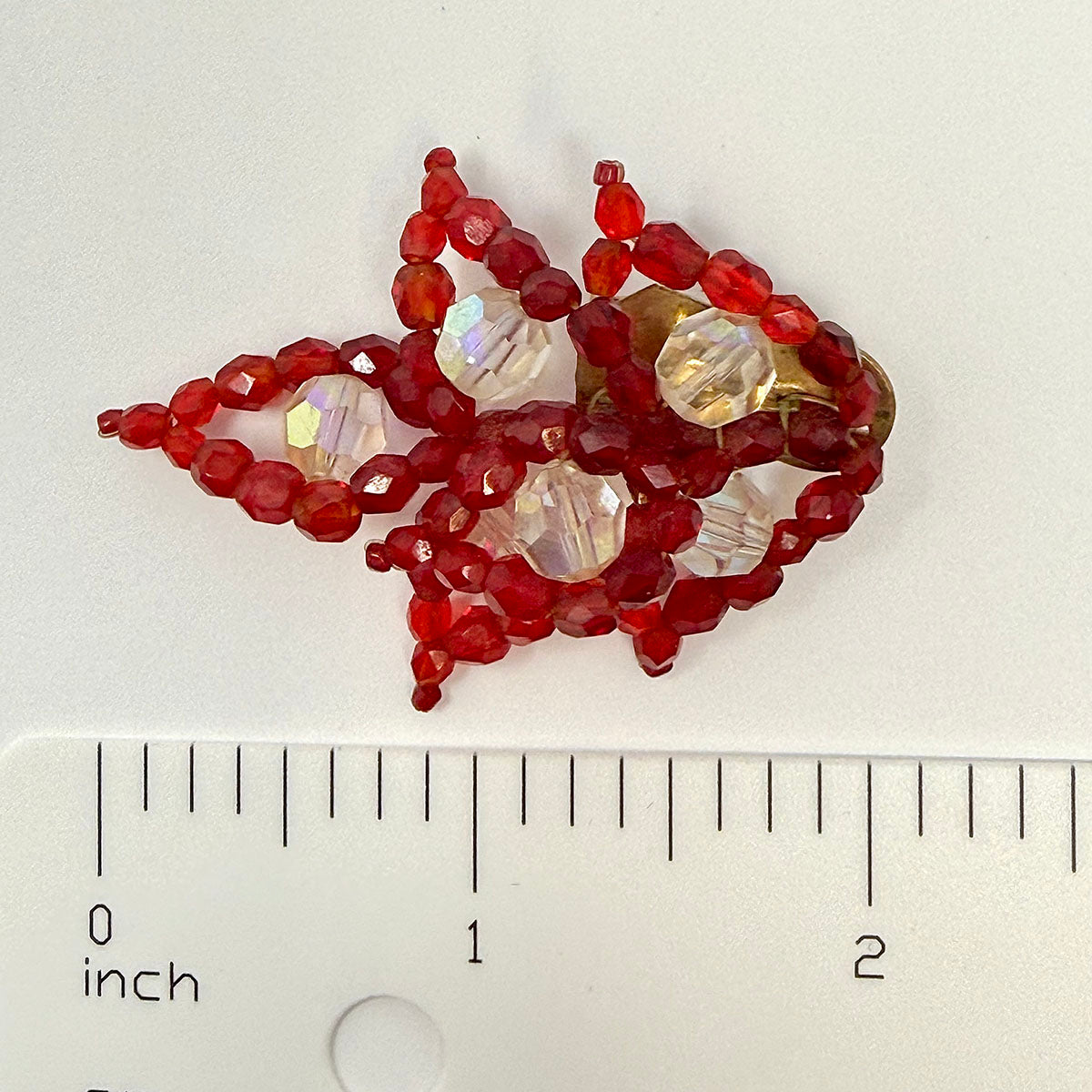 Coppola e Toppo Red and Clear Bead Clip-on Earrings